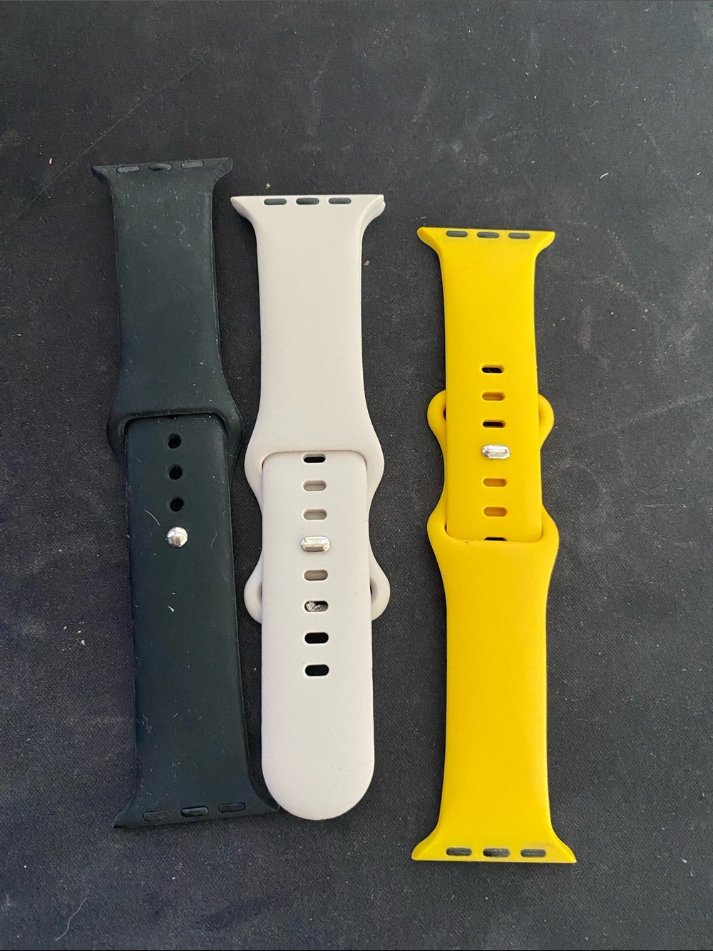 Silicone Smartwatch Bands — Black, Light Gray, Yellow